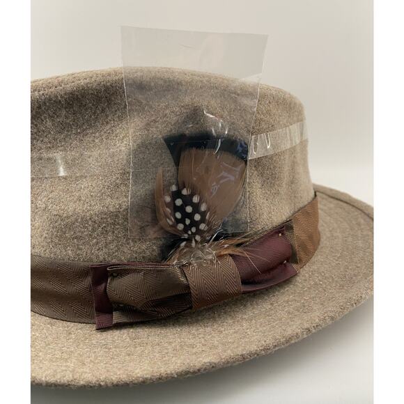 Daniel Cremieux 38 Blue Label Wool Blend Fedora Hat Small/Medium Taupe NEW - Picture 2 of 4